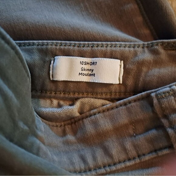 Amazon Essentials khaki green skinny jeans, slight stretch womens size 10 short - Picture 5 of 8